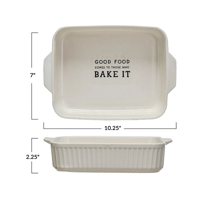 1 Quart Stoneware Baker w/ Wax Relief Saying