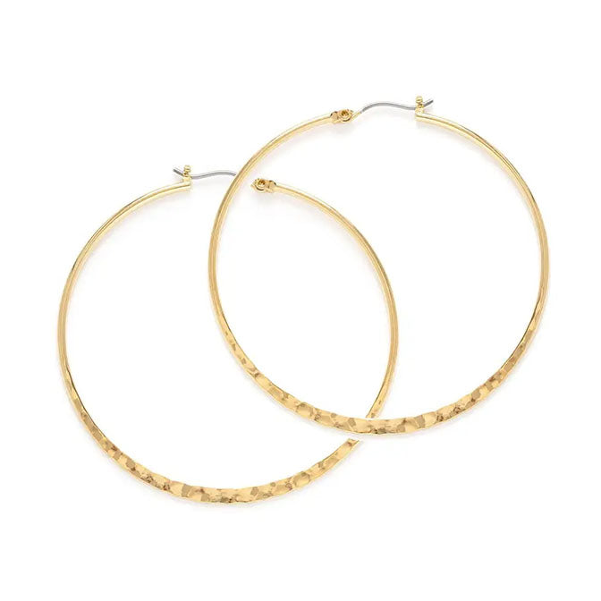 1.5" Hammered Hoop Earrings