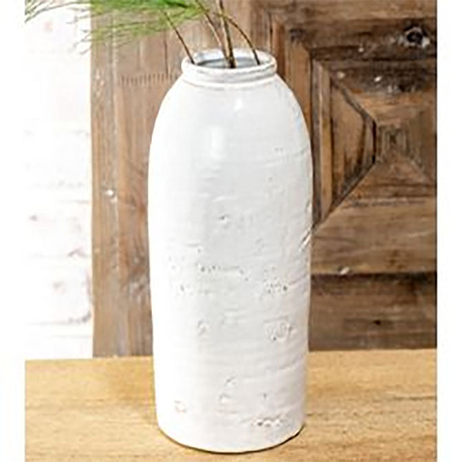 11.2" White Ceramic Vase