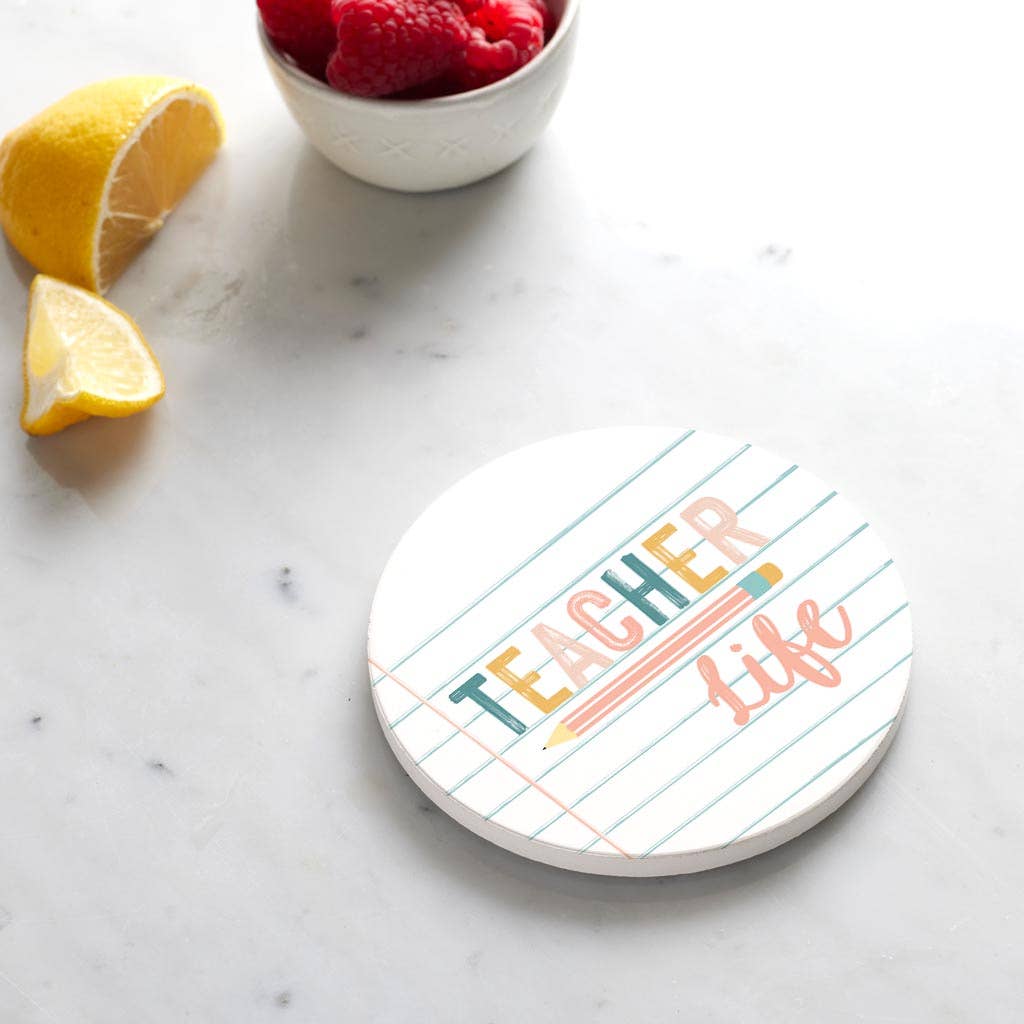 Teacher Life, Ceramic Coaster, Classroom Decor, Teacher Gift