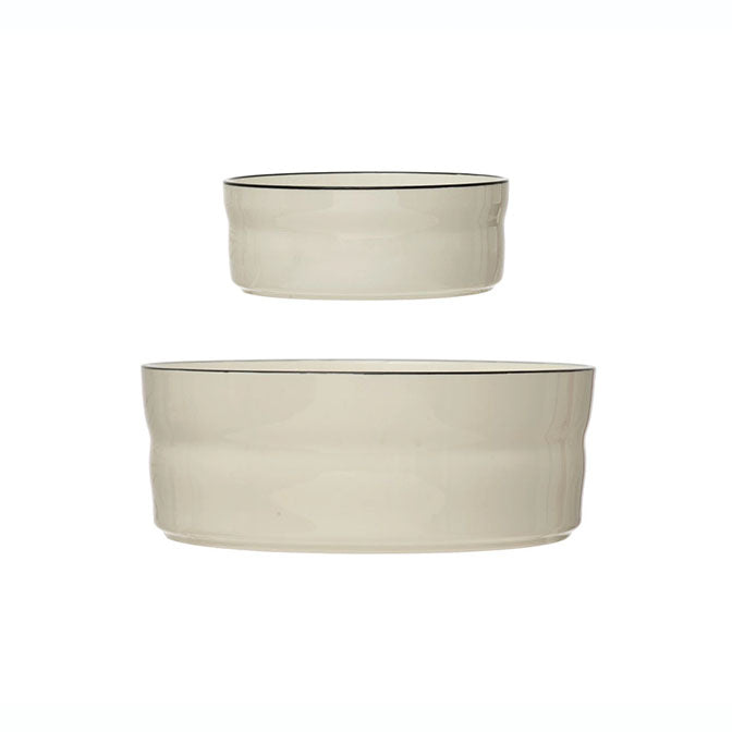 17 oz./2 Cup Stoneware Pet Bowl with Black Rim