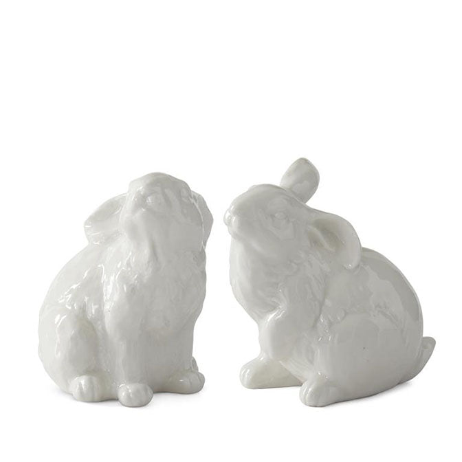 Assorted 3.75 Inch White Porcelain Rabbits