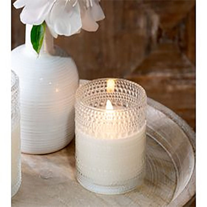 4" LED Beaded Glass Candle