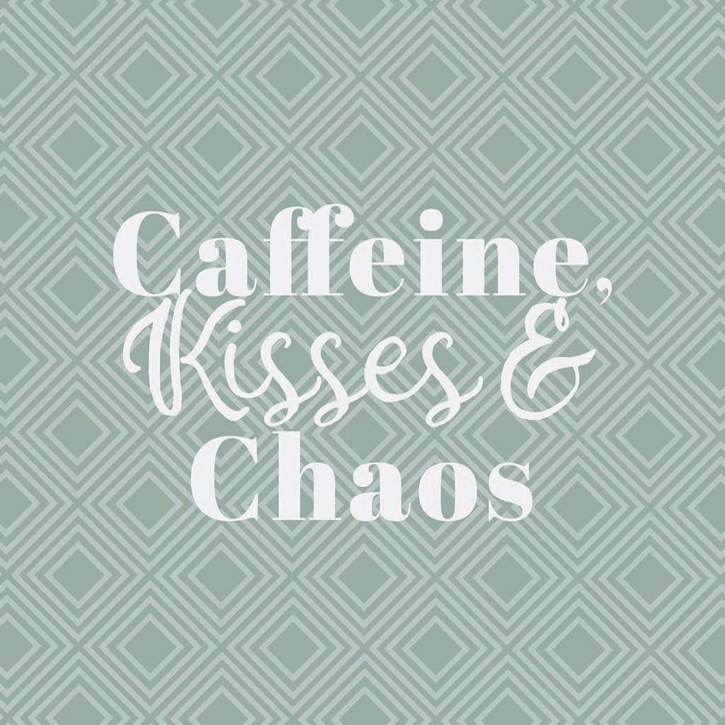 Ceramic Round Coaster-Caffeine Kisses & Chaos