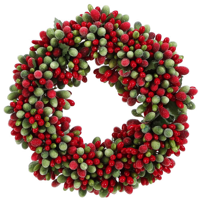6.5" Beaded Berry Mini Wreath-Candle Ring