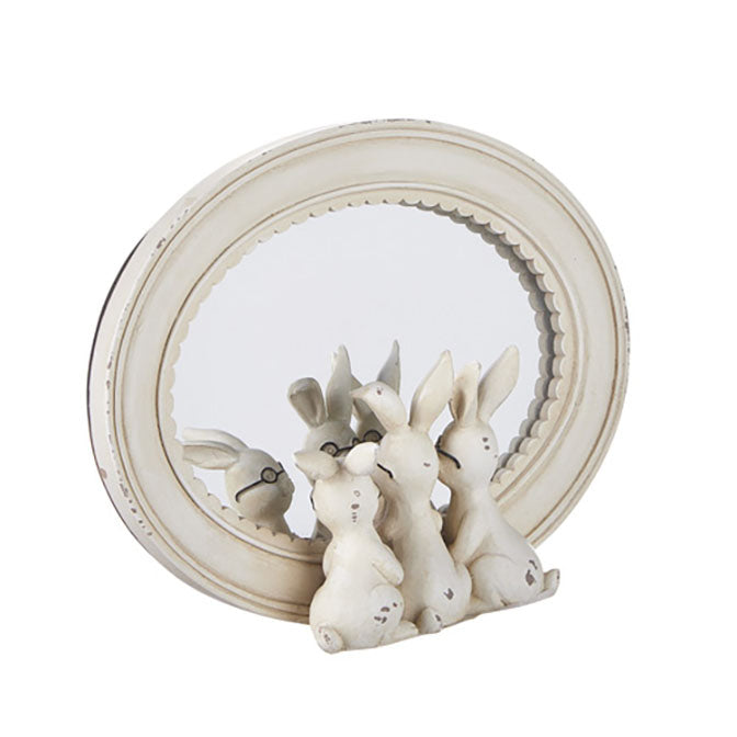 8.25" Rabbits with Glasses Mirrored Decor