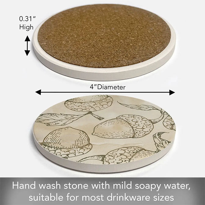 Thirstystone "Acorns" Single Absorbent Stone Coaster
