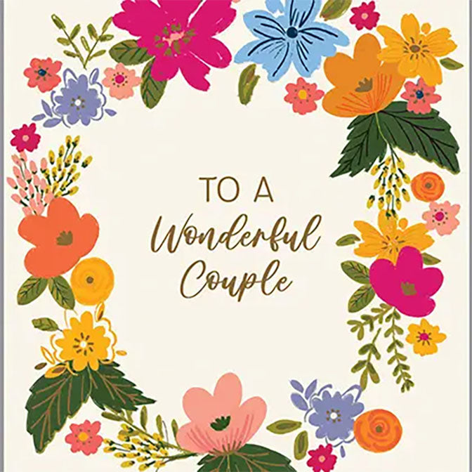 Anniversary Greeting Card - Flower Wreath