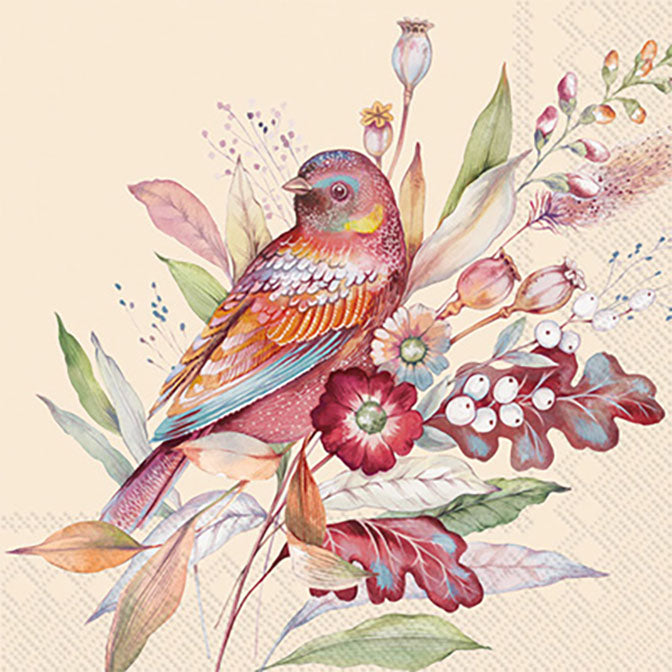 Autumn Meadow Bird Lunch Napkin