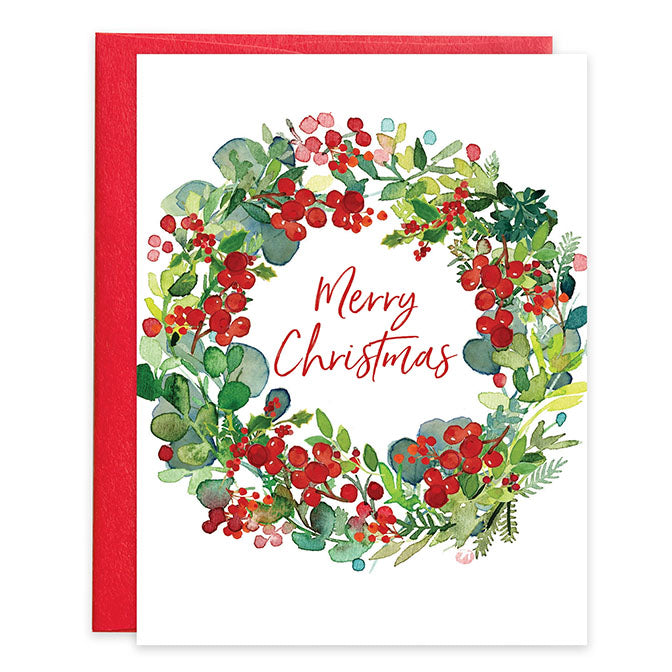 Christmas Card - Berry Wreath