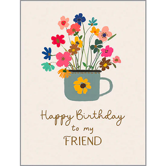 Birthday card - Cup of Flowers