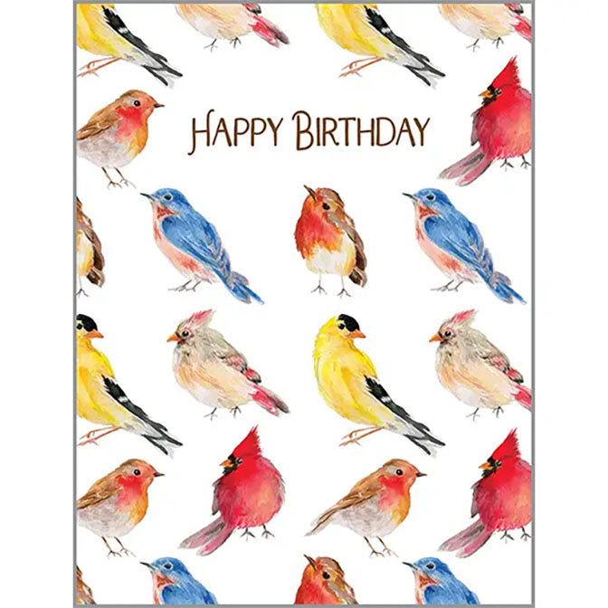 Birthday Greeting Card - Songbird Pattern