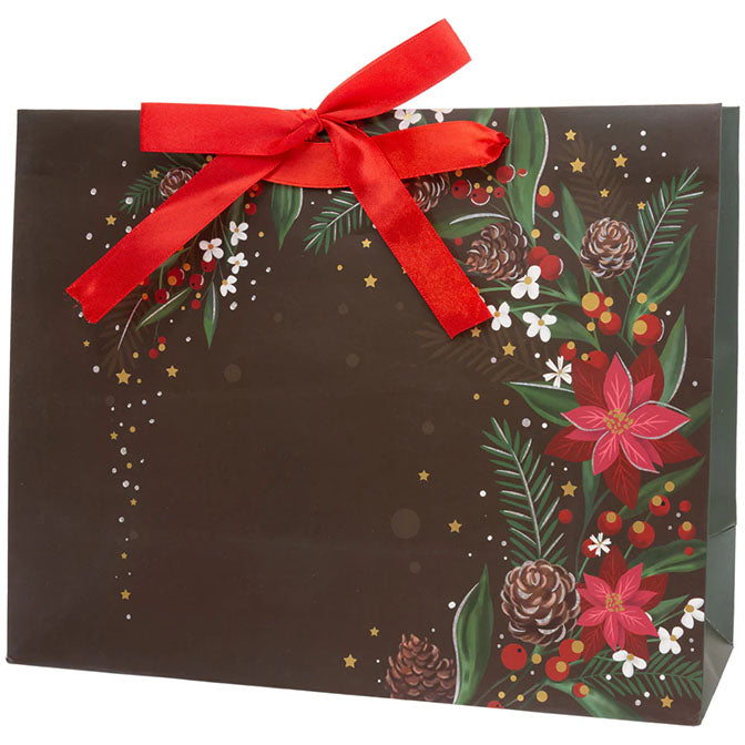 Black Christmas Floral Bag