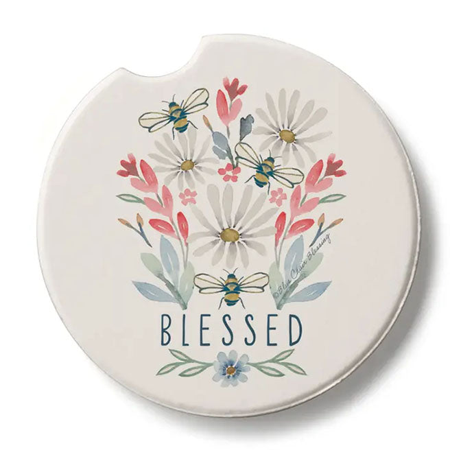 Blessed Bouquet Stone Car Coaster