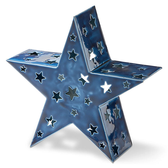 Enamel Star Led Tealight Holder Large