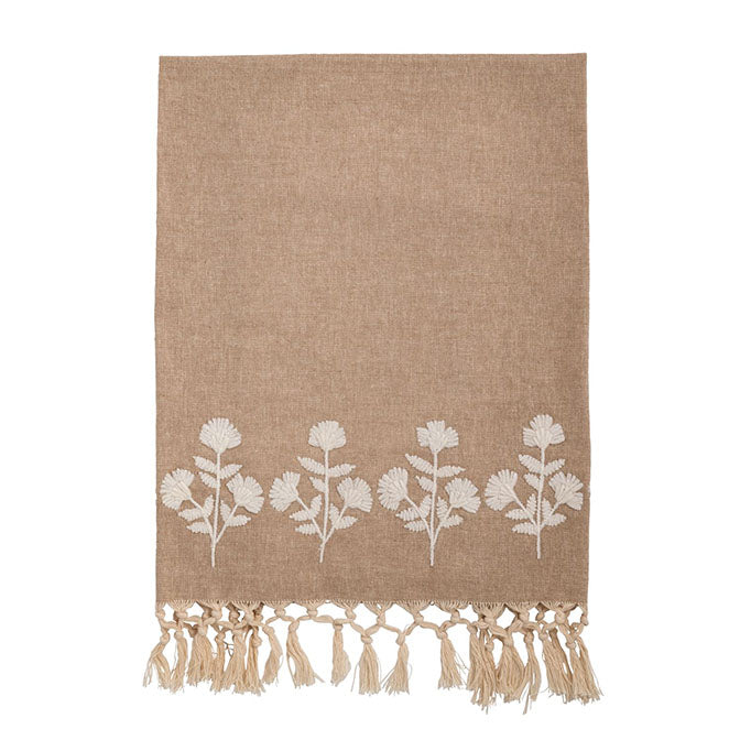 Botanical Embroidered Towel