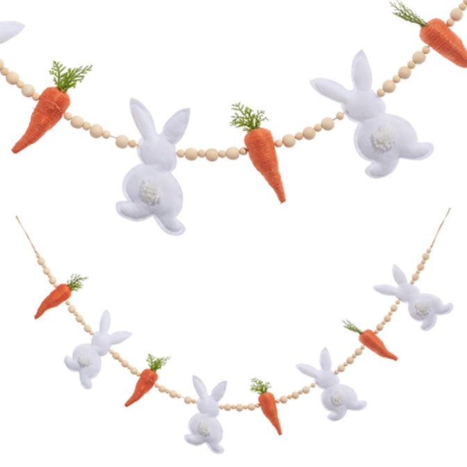 4' Bunny and Carrot Beaded Garland – Roost Gift & Home Collection