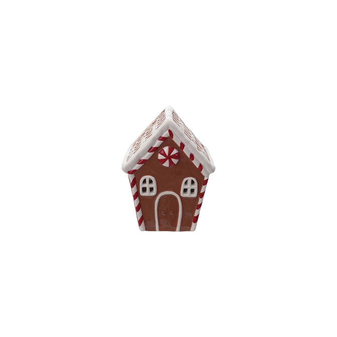 Hand-Painted Ceramic Gingerbread House with LED Light