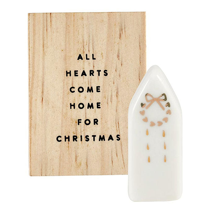 Ceramic Figurine Pine Wood Box
