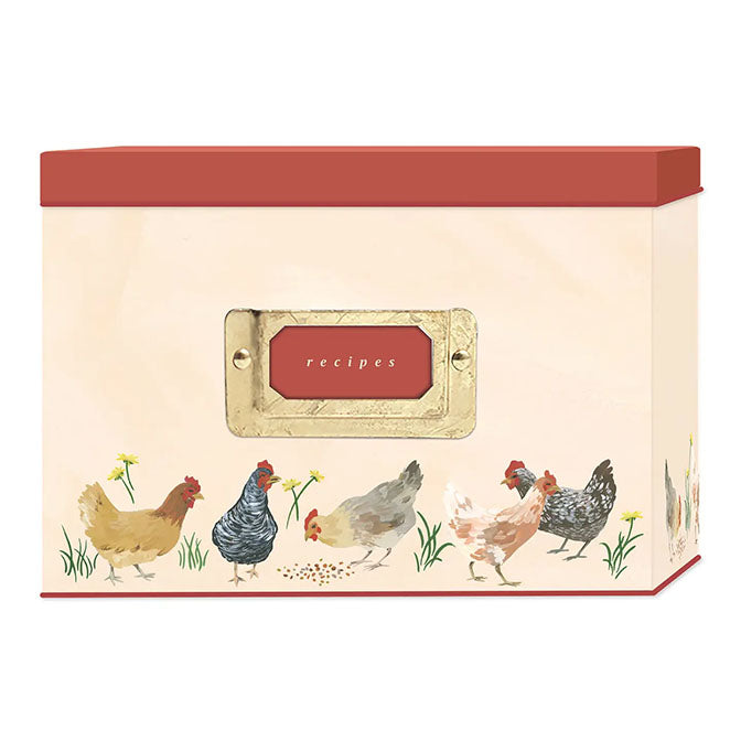 Chicken Meadow Tin Recipe Box
