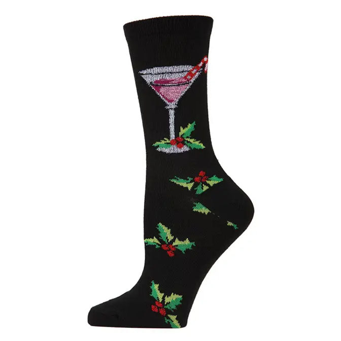 Memoi Christmas Drinks Holiday Crew Socks