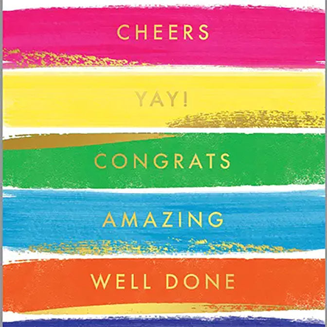 Congratulations Greeting Card - Color Brush Strokes