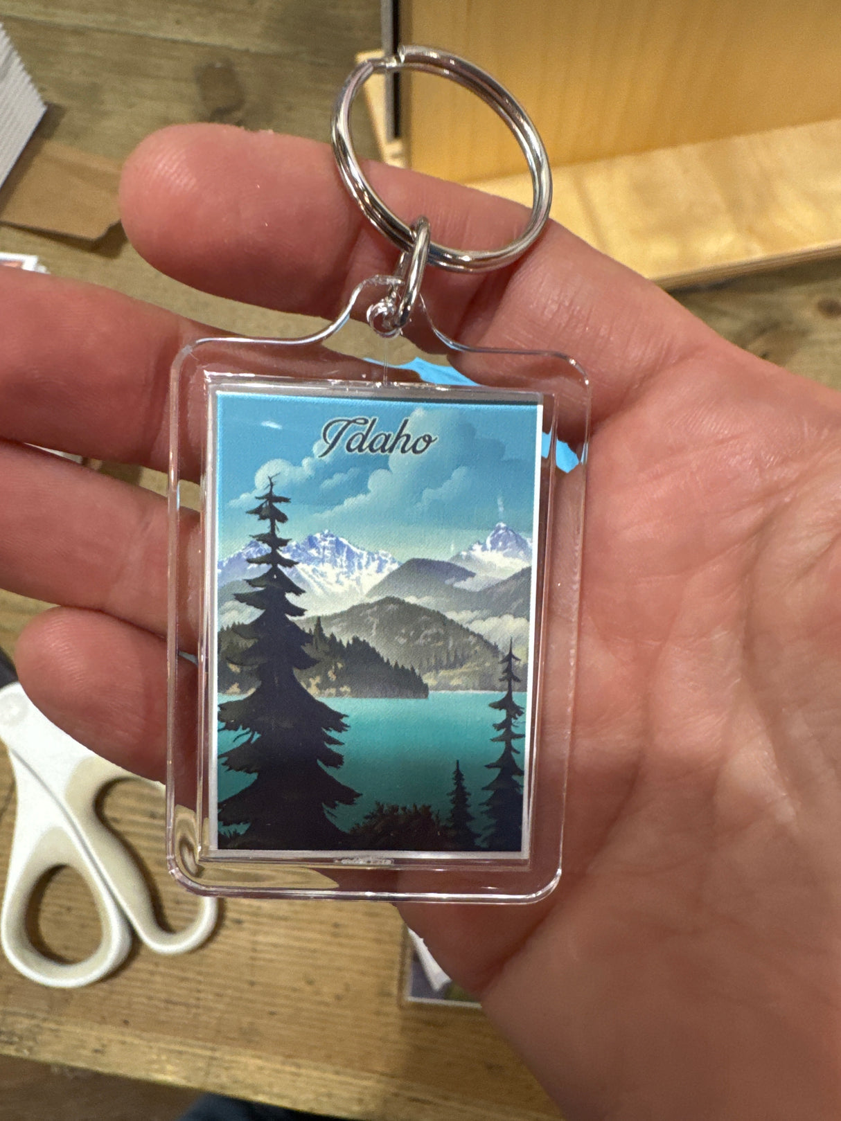 Idaho Trees and Lake Keychain