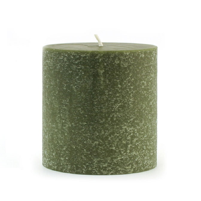 Dark Olive 3x3 Unscented Pillar Candle