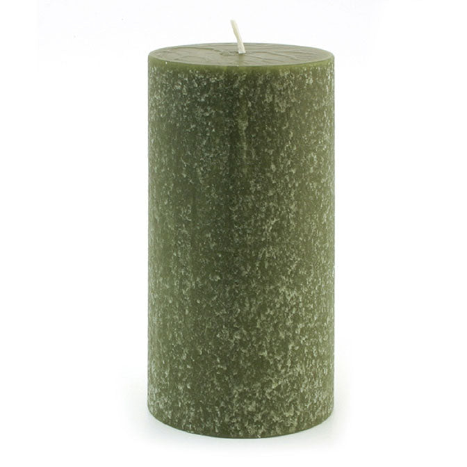 Dark Olive 3x6 Unscented Pillar Candle