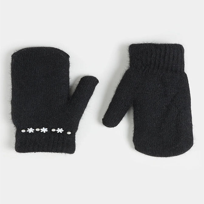 Darling Snowflake Embellished Mittens