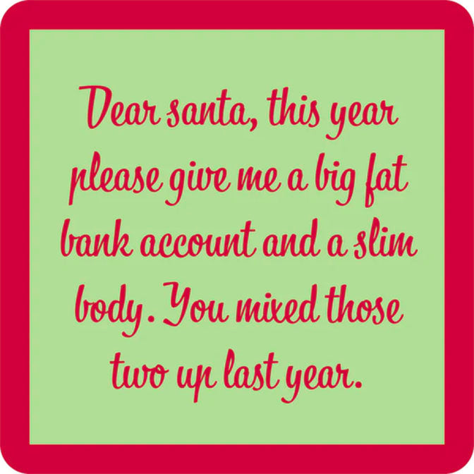 Dear Santa Christmas Coaster