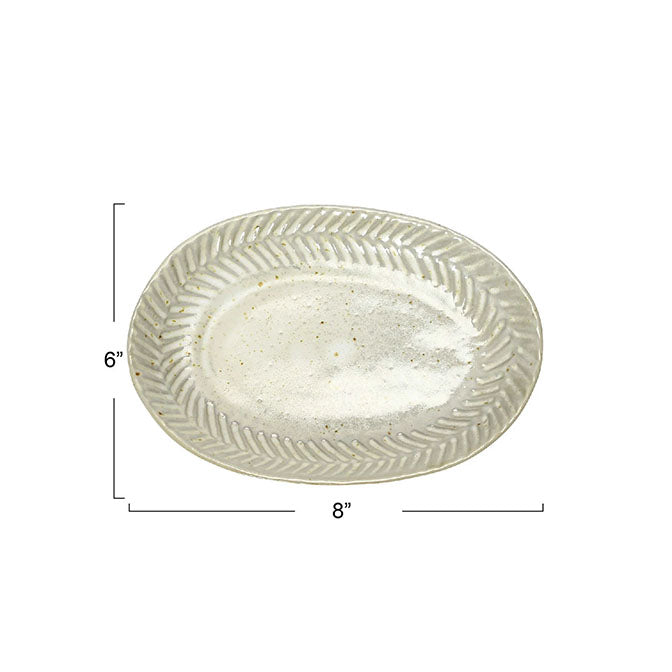 Debossed Stoneware Plate (Each One Will Vary)