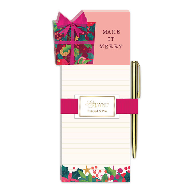 Deck The Halls Present Die-Cut Notepad