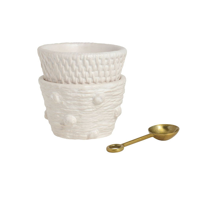 Dot Woven Ceramic Tibit Set