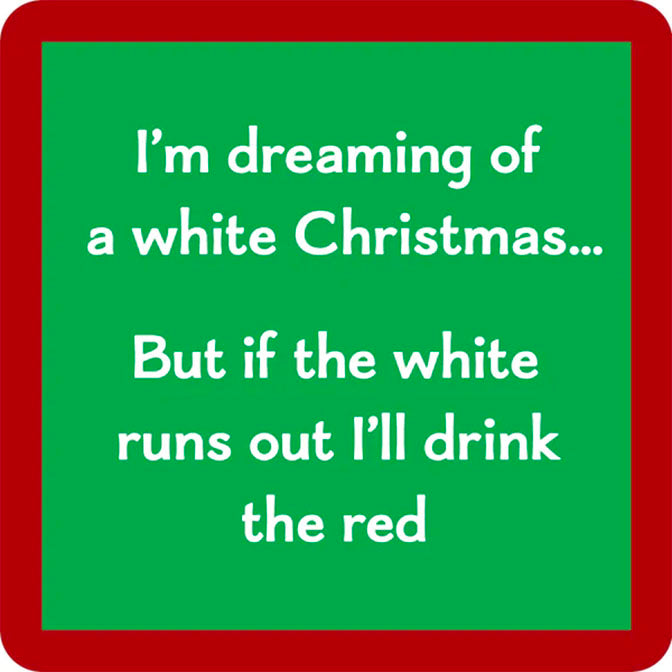 Drink Red Christmas Coaster
