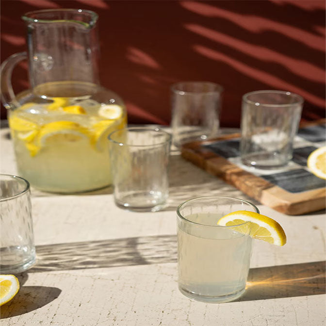 Clear Water Glasses with Etching