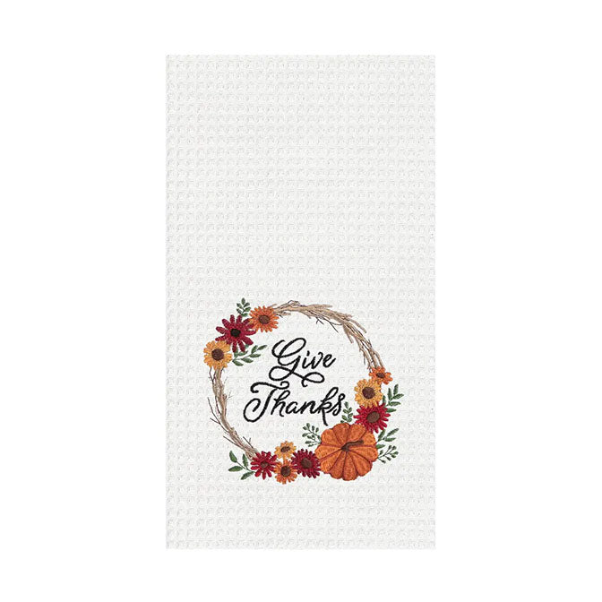 Give Thanks Harvest Wreath Towel