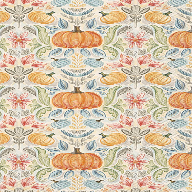 Fall Toile Pumpkins Guest Towel