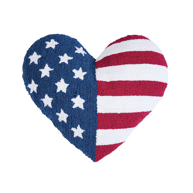 Flag Heart Hooked Shaped Pillow