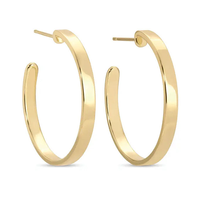 Flat Hoops Gold