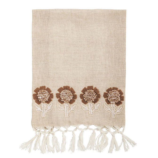 Floral Bloom Embroidered Towel