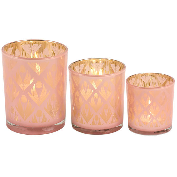 Floral Diamonds Candle Holder Set