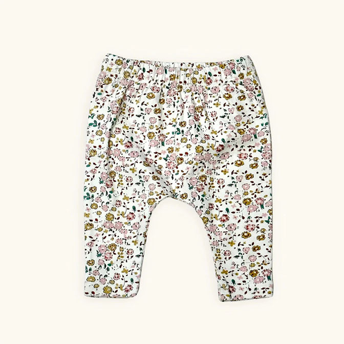 Floral Jersey Stretch Baby Legging Pants (Organic Cotton)