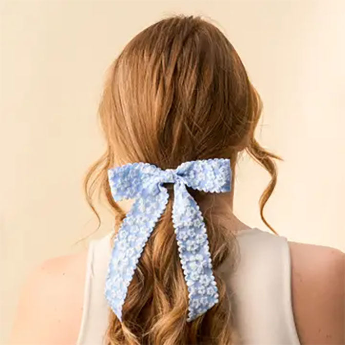 Flower Scallop Hair Bow