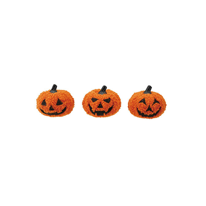 Foam & Fabric Boucle Jack-O-Lantern, Orange Color & Black, 9 Styles