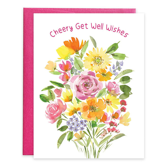 Get Well Greeting Card - Big Flower Bouquet