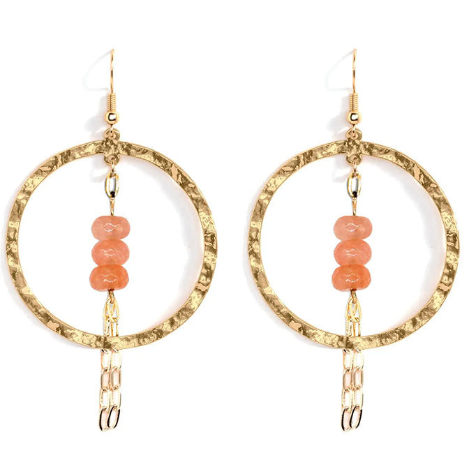 Gilded Earring with Faceted Stones