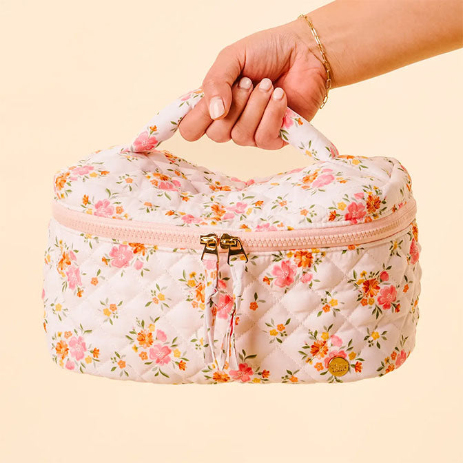 Glam & Go Quilted Cosmetic Bag-Endless Daydream Cream