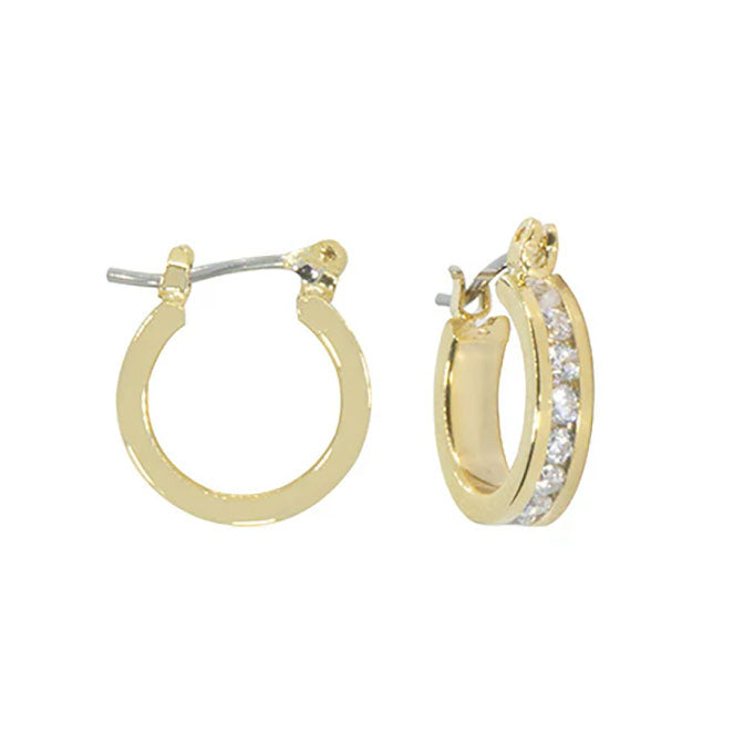 Small Channel Set Crystal Hoop
