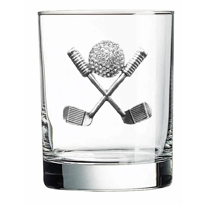 Golf Clubs Jeweled Double Old Fashioned